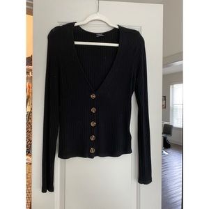 Black, cardigan top